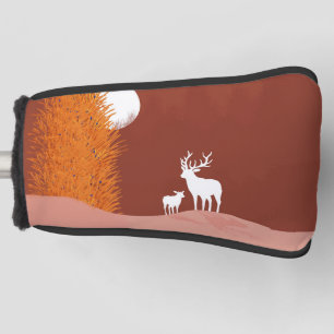 Deer on Moon Lit Hill  Golf Head Cover