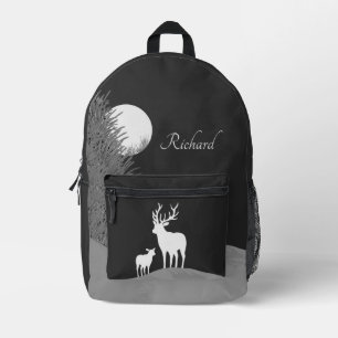 Deer on Moon Lit Hill Personal Printed Backpack