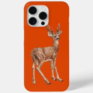 Deer on red iPhone 15 pro max case