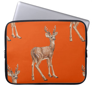 Deer on red laptop sleeve