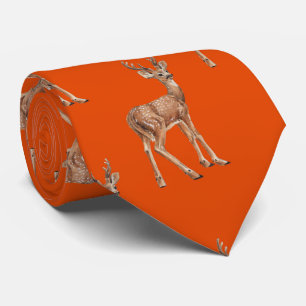 Deer on red tie