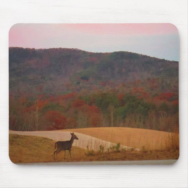 Deer on sunset golf course mouse mat (Front)