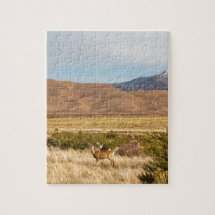 Deer on the Plains Great Colorado Sand Dunes Jigsaw Puzzle