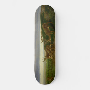 Deer on the Prairie (by William Holbrook Beard) Skateboard