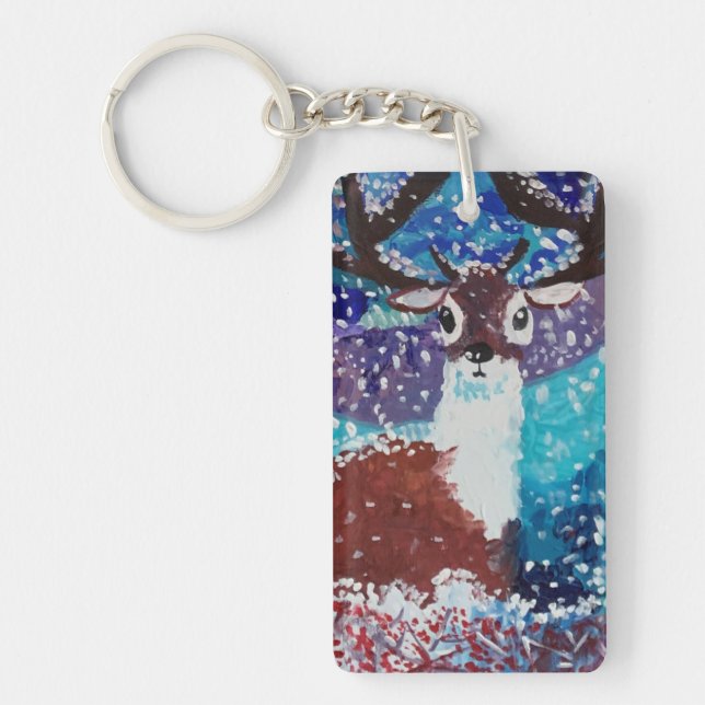 Deer Painting Key Ring (Front)