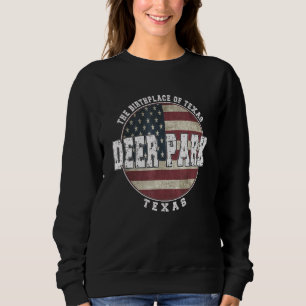 Deer Park Texas Vintage American flag Sweatshirt
