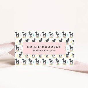 Deer Pattern, Baby Deer, Boho, Flowers, Moon Business Card