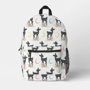 Deer Pattern, Baby Deer, Boho, Flowers, Moon Printed Backpack
