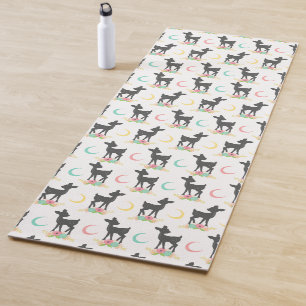 Deer Pattern, Baby Deer, Boho, Flowers, Moon Yoga Mat
