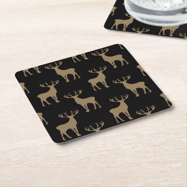 Deer Pattern Cute Paper Coasters (Angled)