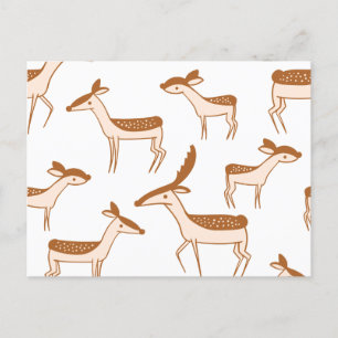 Deer Pattern Design Animal Cute  Postcard