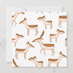 Deer Pattern Design Animal Cute  Postcard