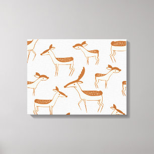 Deer Pattern Design Animal Cute  Postcard Poster Canvas Print