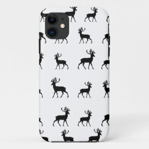 Deer pattern in Black and White iPhone 11 Case
