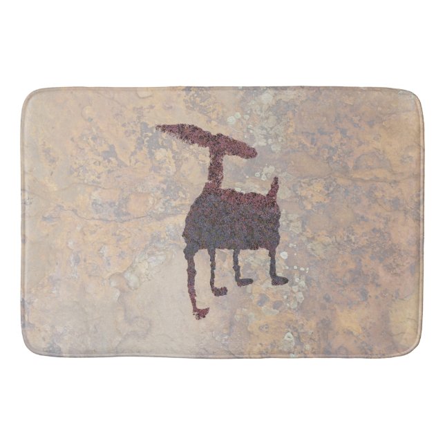 Deer Petroglyph Rinconada Canyon NM Bath Mat (Front)