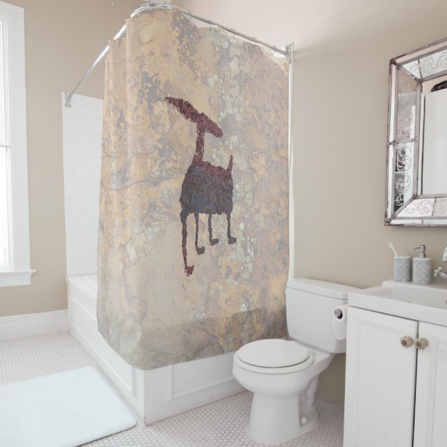 Deer Petroglyph Rinconada Canyon NM Shower Curtain (In Situ)