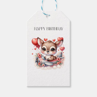 Deer Pilot Birthday Gift Tags