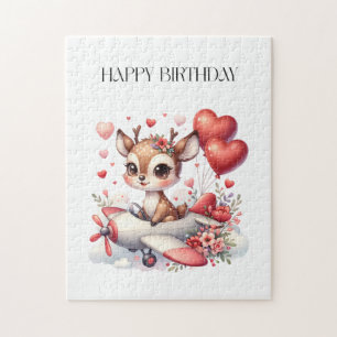 Deer Pilot Birthday Jigsaw Puzzle
