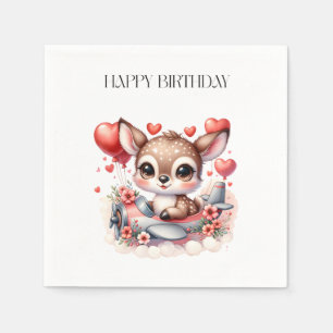 Deer Pilot Birthday Napkin