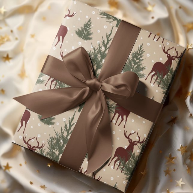 Deer Pine Tree Holiday Christmas  Wapping Paper (Creator Uploaded)