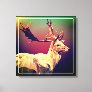 Deer Polygon Design Canvas Print
