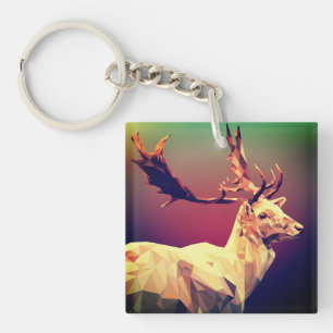 Deer Polygon Design Key Ring