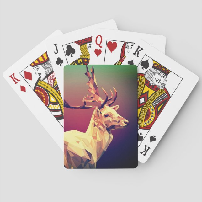 Deer Polygon Design Playing Cards (Back)
