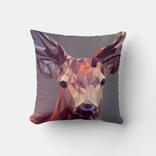 Deer Polygons Art Design Graphic Animal Stag Postc Cushion