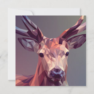 Deer Polygons Art Design Graphic Animal Stag Postc Invitation