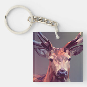 Deer Polygons Art Design Graphic Animal Stag Postc Key Ring