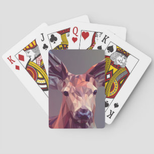 Deer Polygons Art Design Graphic Animal Stag Postc Playing Cards