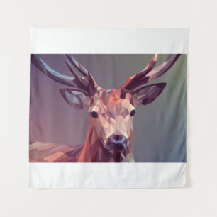 Deer Polygons Art Design Graphic Animal Stag Postc Tapestry