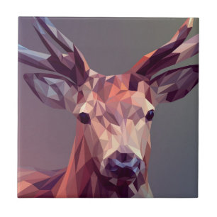 Deer Polygons Art Design Graphic Animal Stag Postc Tile
