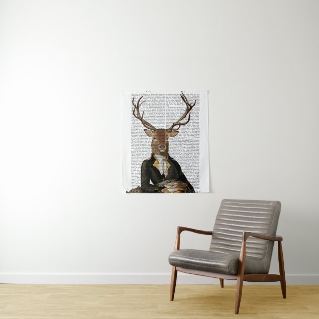 Deer Portrait Tapestry (In Situ)