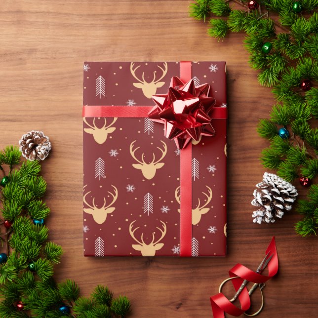 Deer print wrapping paper for holidays (Holiday Gift)