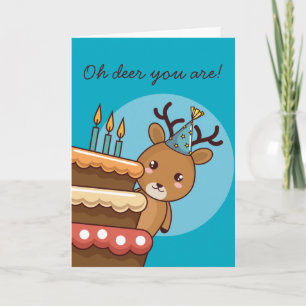 Deer Pun Happy Birthday Card