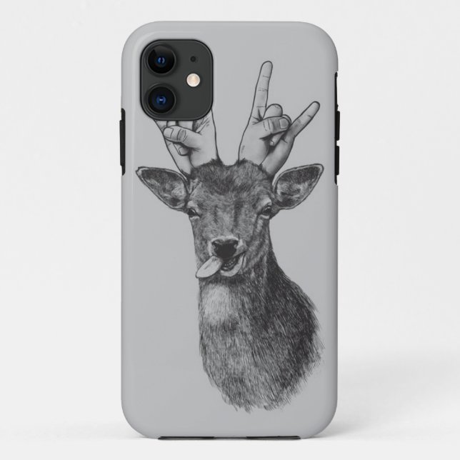 Deer Punk Illustrated Phone Case (Back)