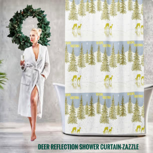 Deer Reflection Shower Curtain