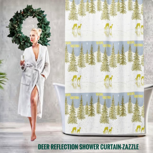 Deer Reflection Shower Curtain (Creator Uploaded)