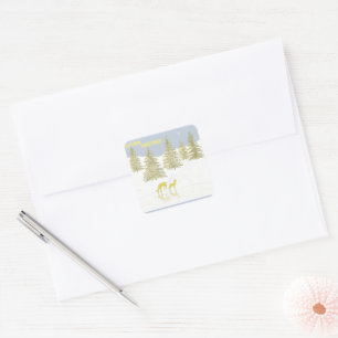 Deer Reflection Square Sticker