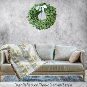 Deer Reflection Throw Blanket