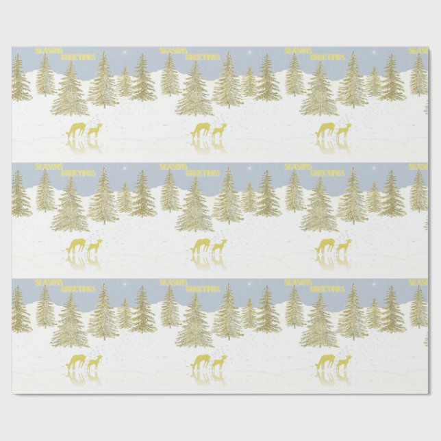 Deer Reflection Wrapping Paper (Flat)