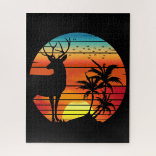 DEER RETRO HUNTER GIFT JIGSAW PUZZLE