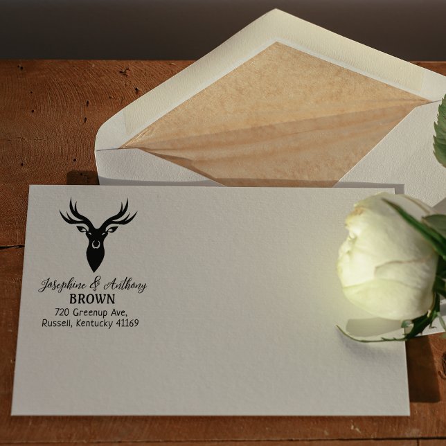 Deer Return Address Family  Rubber Stamp (Creator Uploaded)