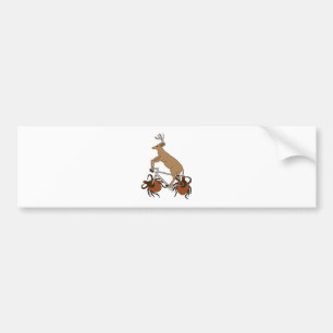 Deer Riding Bike With Deer Tick Wheels Bumper Sticker