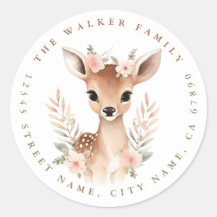 Deer Round Stickers