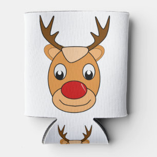 Deer Rudolph Santa Claus Christmas Kids Cartoon Can Cooler