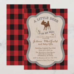 Deer Rustic Baby Shower Invitation