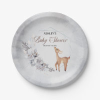 Deer Rustic Winter Floral Baby Shower
