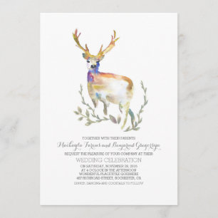 Deer Rustic Woodland Wedding Invitations